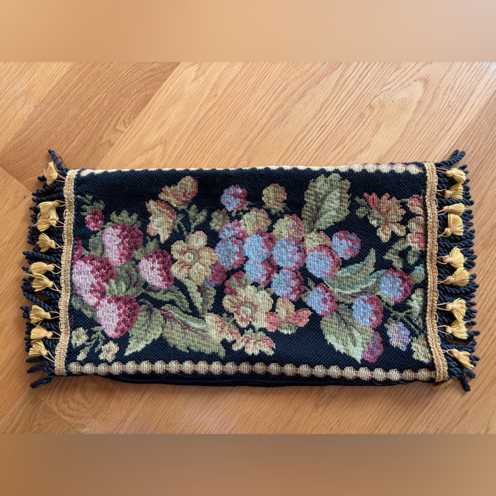 High end needlepoint lumbar pillow cover
